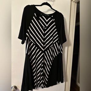 X TWO Black White Stripe Dress Tunic 18